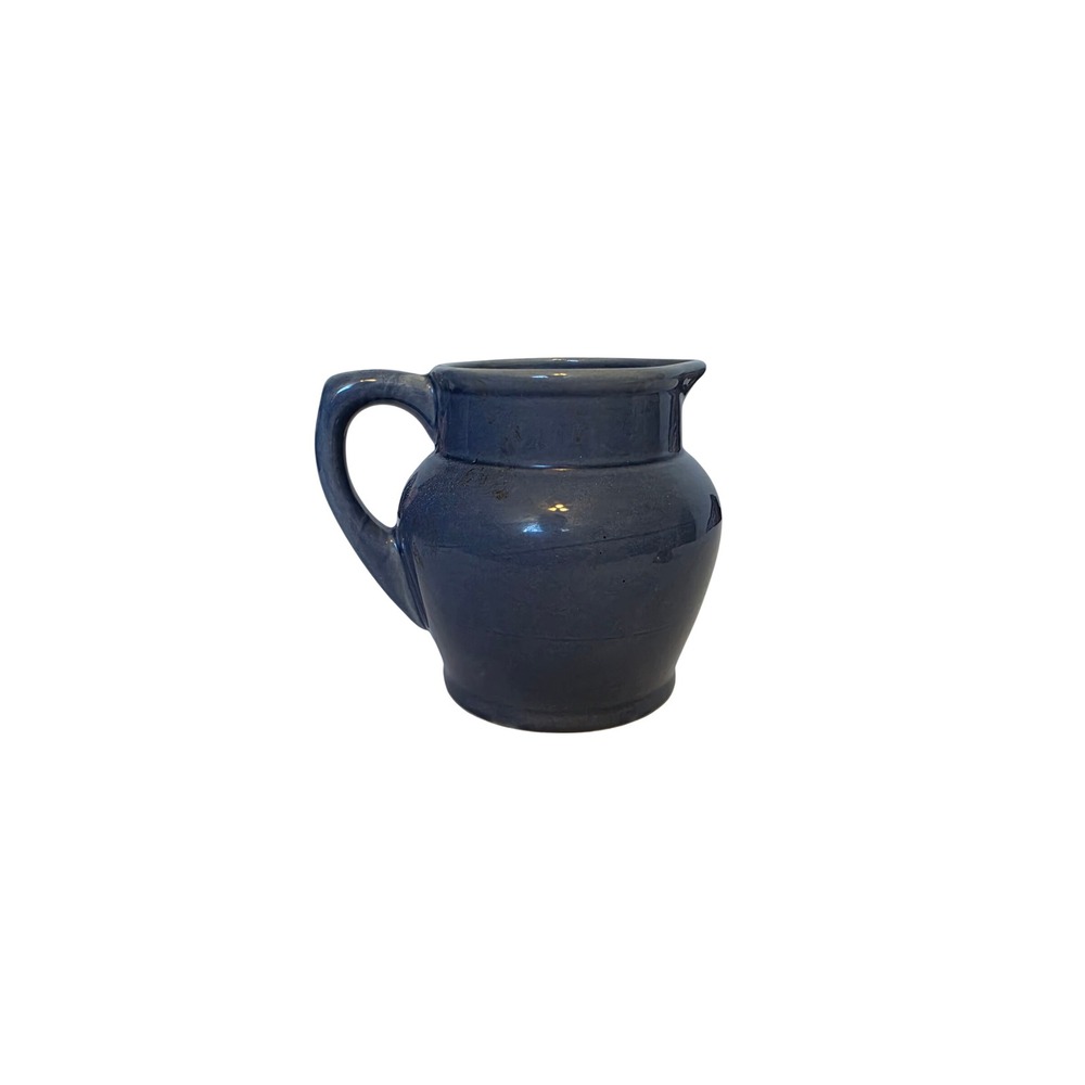 Garcia Cobalt Blue Stoneware Pitcher Small Ceramic Creamer Farmhouse Decor
